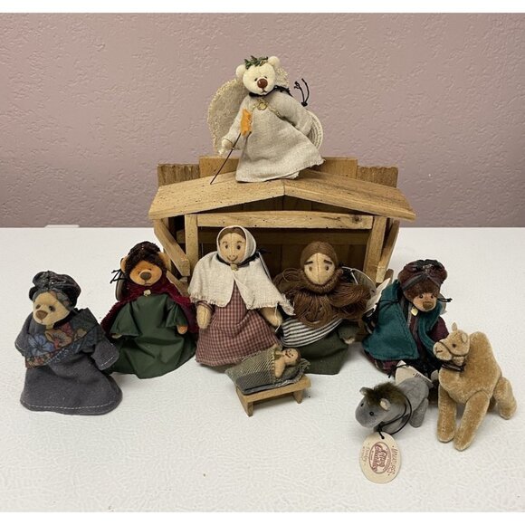Cottage Collectibles Miniatures GANZ Bears Nativity Set Lorraine Chien Rare HTF - Picture 1 of 16